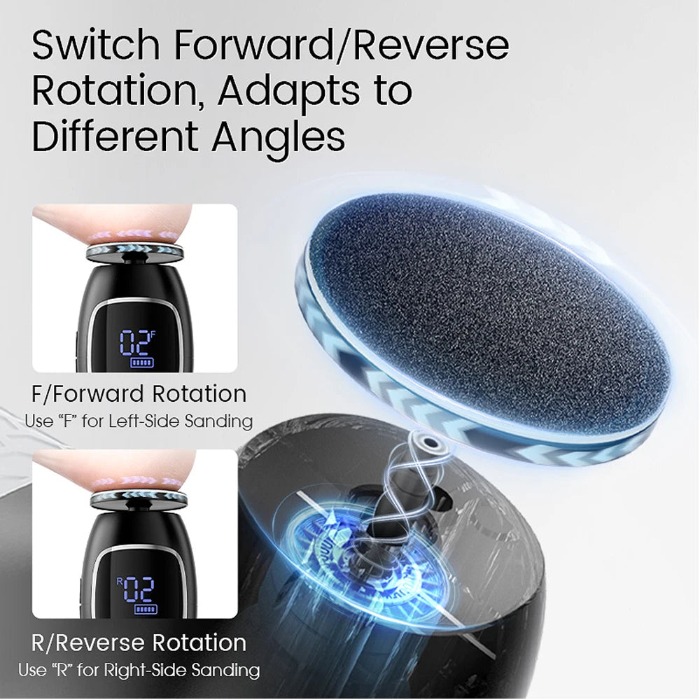 Electric Foot Callus Remover Adjustable Speed 115° Angled Design 8N.cm High Torque Foot Care Machine with Replaceable Sandpaper