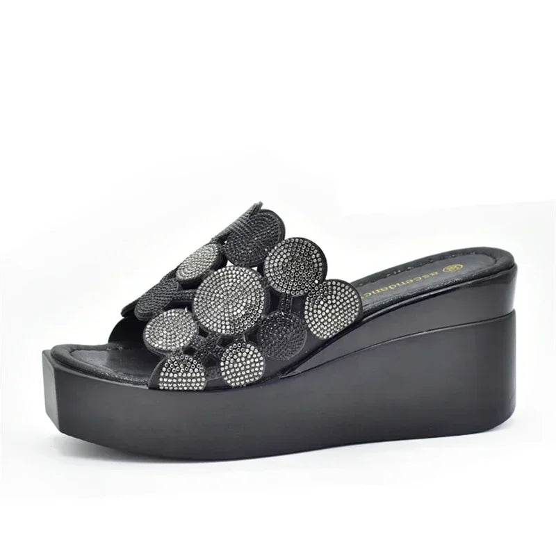 Sweet Style Italian Women Shoes Sexy Lady Shoes for Wedding Womens Platform Heels Wedges Shoes for Women Nigerian Party Pumps