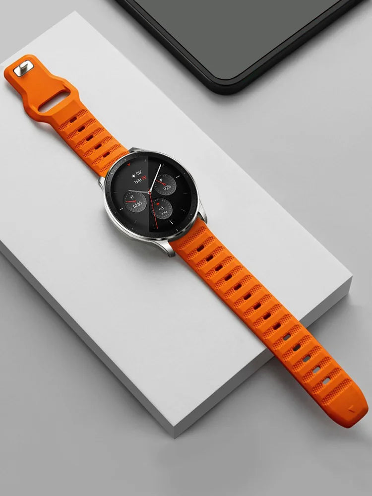 22mm 20mm Silicone Band For Huawei Watch 5/4/3/GT3-4-5-6 Pro 46mm Amazfit GTR 4/GTS 4 Breathable Belt Galaxy Watch 7/6/5/4 strap