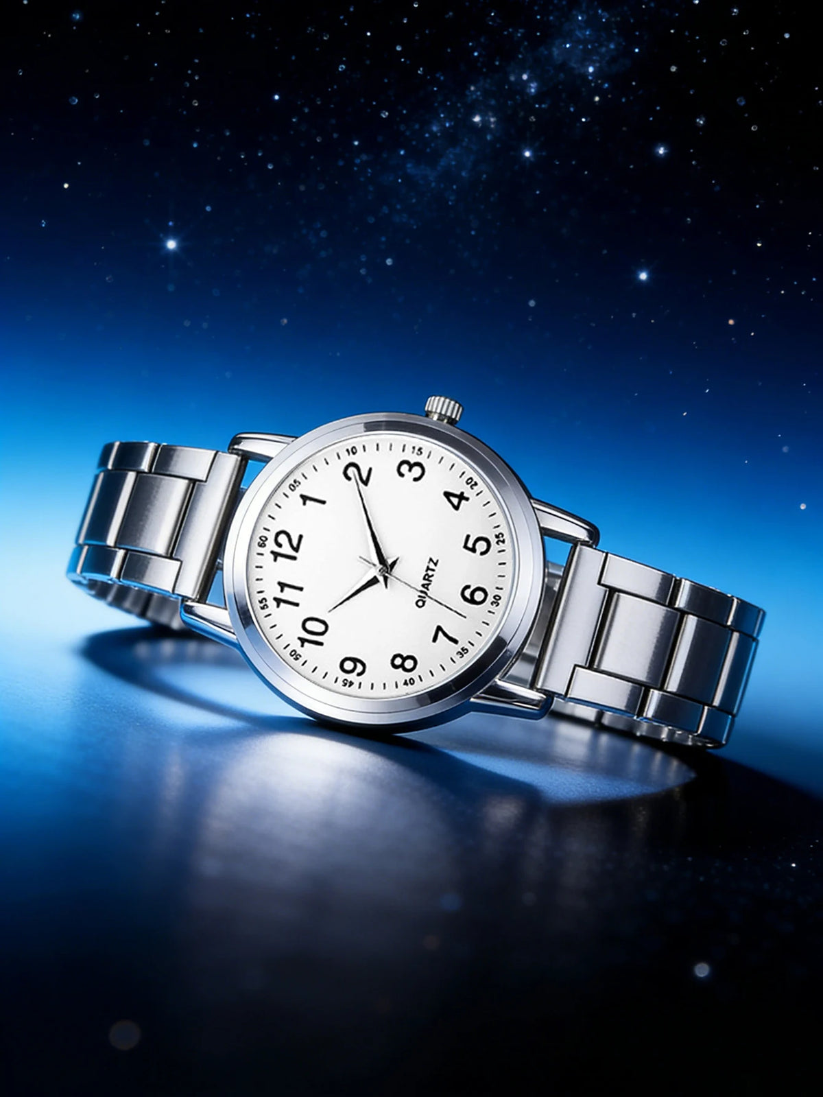 Ladies Casual Fashion Quartz Watch and Heart Jewelry Set with Steel Strap Birthday Gift Without Box