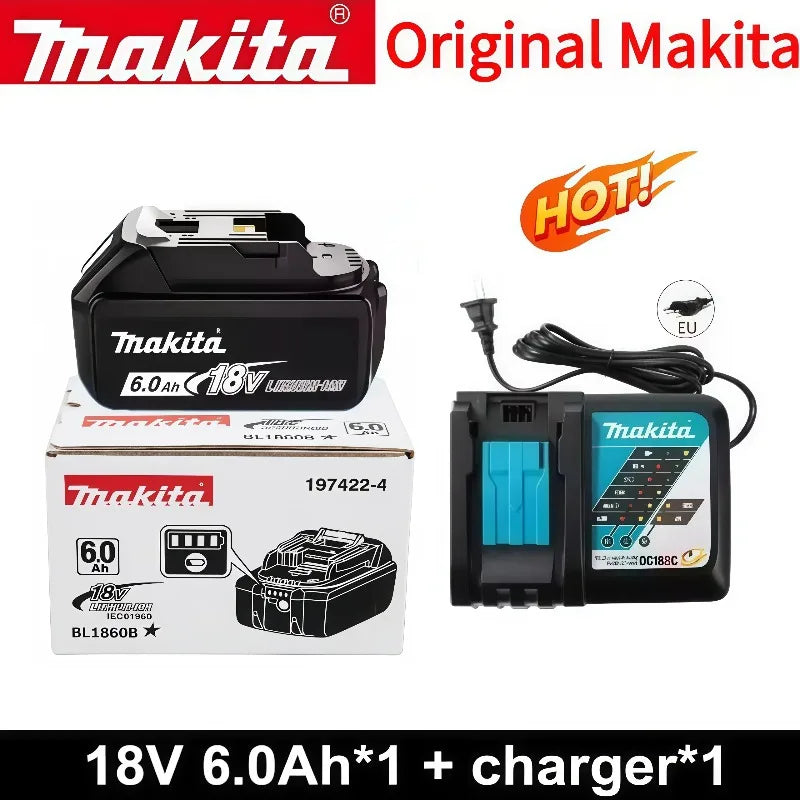 100% Genuine 18V Makita 6Ah Makita Battery BL1840 BL1830B BL1850B  Replacement Lithium Battery