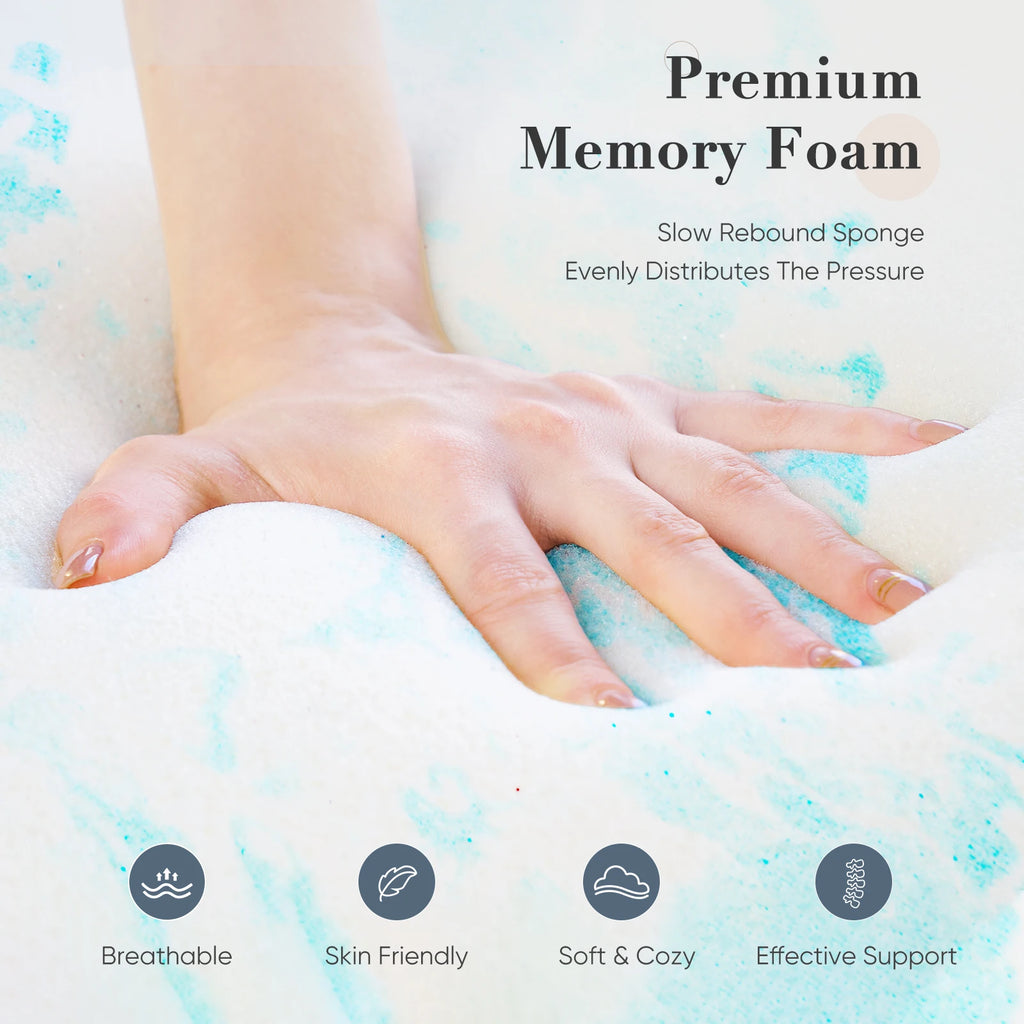 JHK 2 Inch Gel Memory Foam Mattress Topper Full Size Cooling Mattress Soft and Breathable Bed Topper School Bedroom Furniture