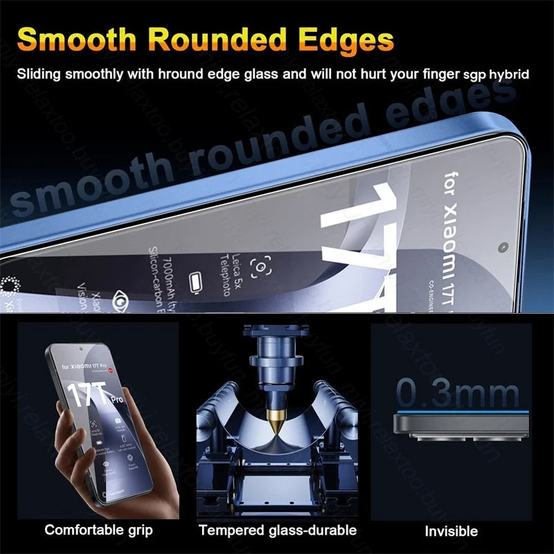 8To1 Tempered Glass for Xiaomi 14T 15T 17T Pro 5G Screen Protectors Xiaomi14T Xiaomi15T Xiaomi17T Camera Glass Xiomi Mi15T Mi17T