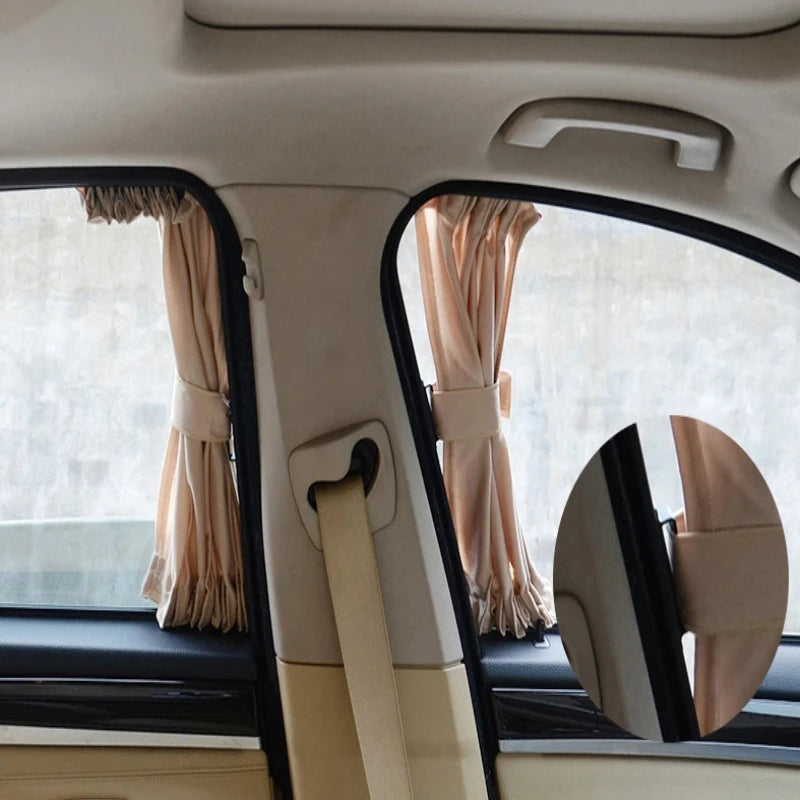 2pcs Universal Foldable Car Sun Shades Side Window Curtains UV Protection Black Pure Cloth Sun Visor Blinds for Car Styling