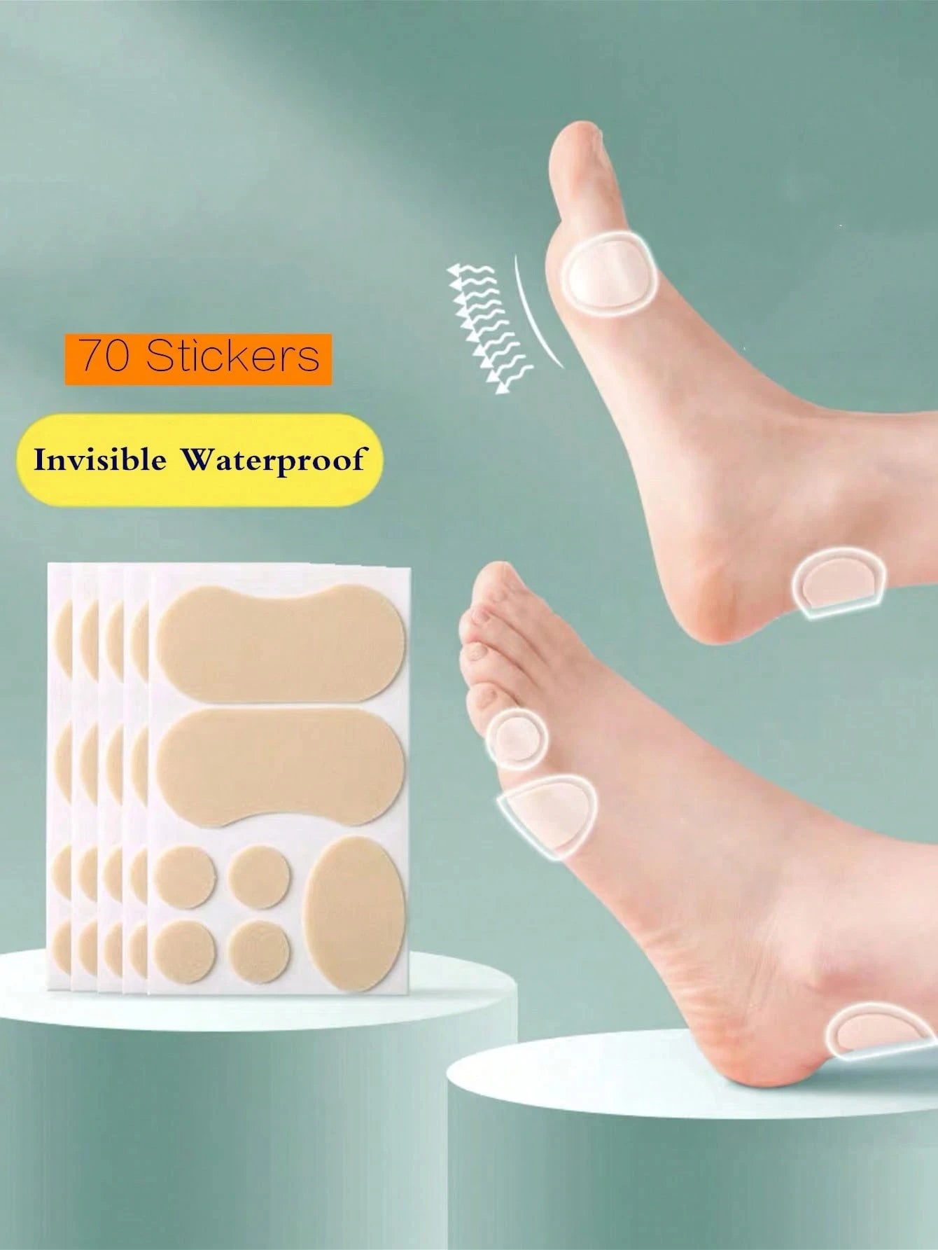 20/40/35/70/105Pcs Anti-Friction Heel Pads, Invisible Shoe Liners For High Heels, Leather Shoes, Can Be Reused,Pain Relief