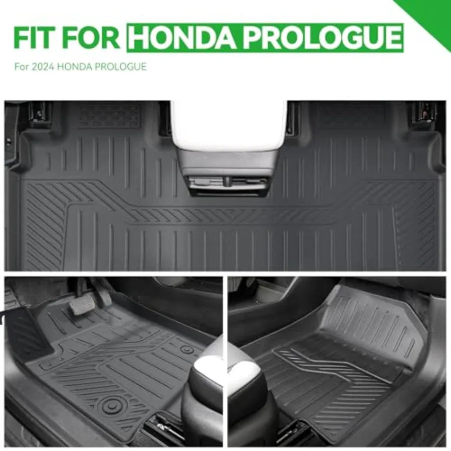 Floor Mats for 2024-2026 Honda Prologue Chevy Blazer EV TPE All Weather Protection Cargo Mat with Backrest Mat Lower Trunk Line