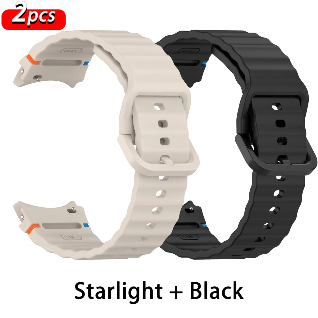 Original Sport Straps for Samsung Galaxy watch 4/5 Pro/6/7/6 classic 44mm 40mm 45 Silicone bracelet correa Galaxy watch 7 Band