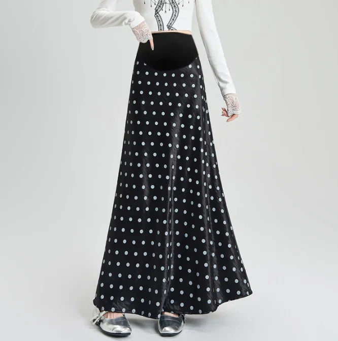 French Style Retro Maternity Skirts Adjustable Waist Pregnant Woman Fishtail Skirts Slim Hips Pregnancy Trumpet Mermaid Skirts