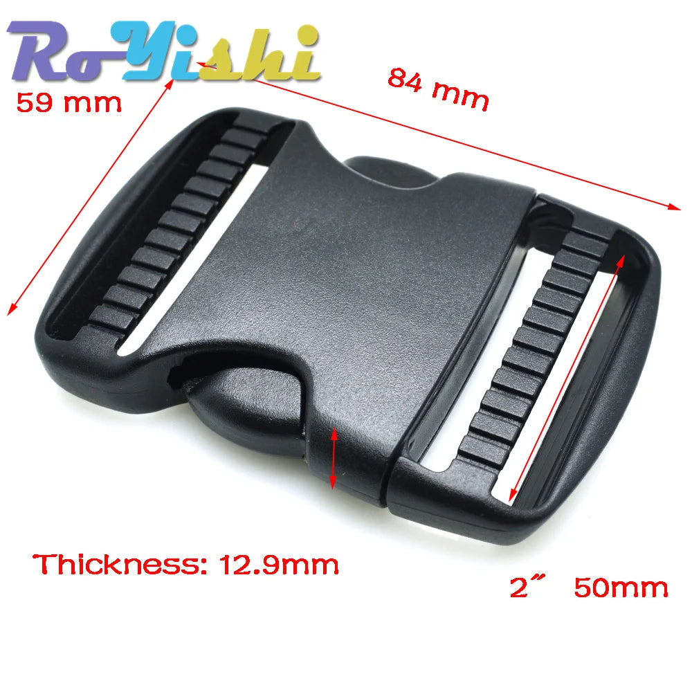 2-10 Pcs/Pack 20~50mm Plastic Hardware Dual Adjustable Side Release Buckles Molle Tatical Backpack Belt Bag Parts Strap Webbing