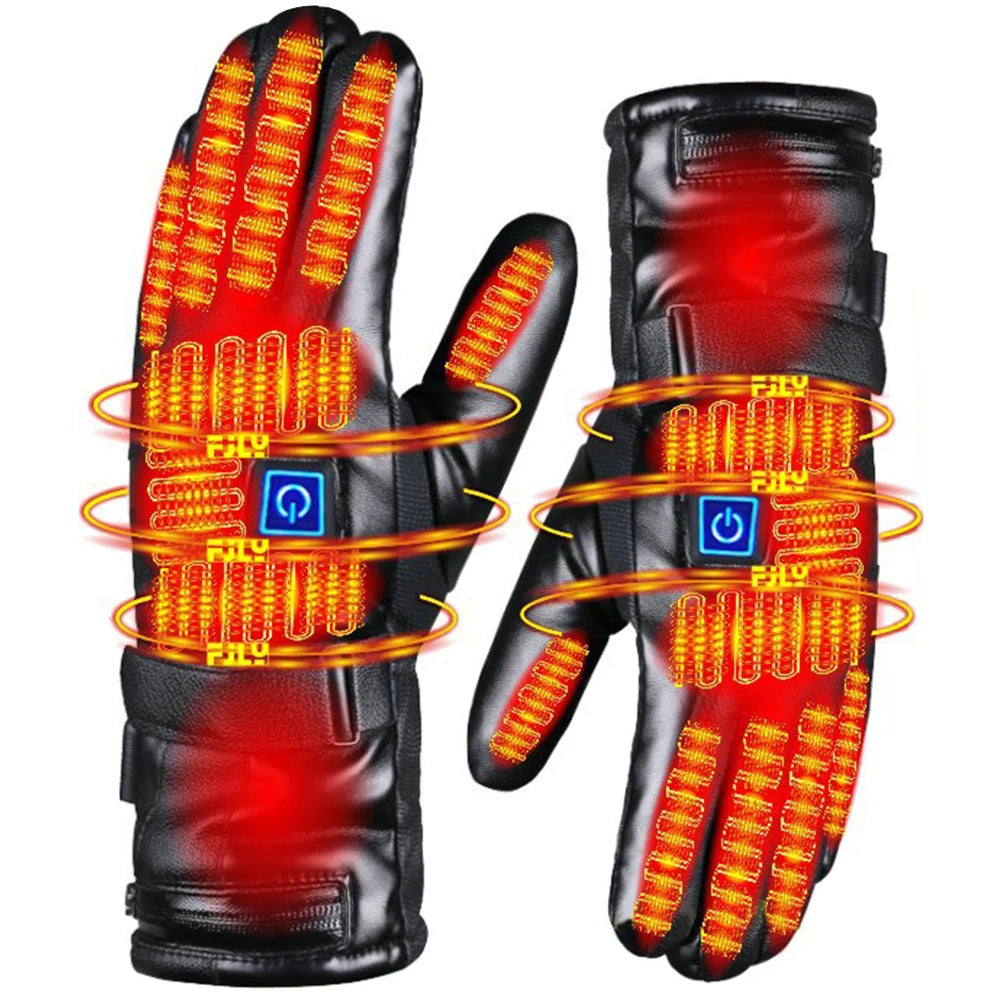 Heated Gloves 3 Levels Temperature Battery Powered Heating Gloves Cold Weather Thermal Motorcycle Gloves Outdoor Ski Accessories