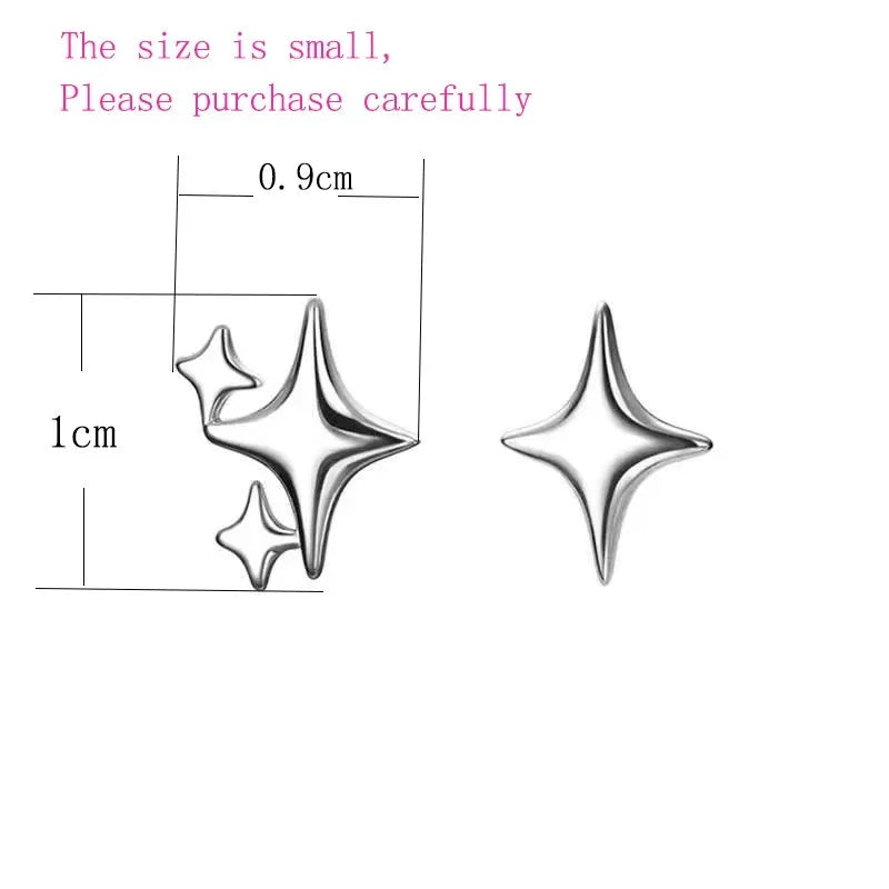 925 Sterling Silver Star Earring for Women Girl Personal Originality Trend Hip Hop Neutral Jewelry Gift Dropshipping