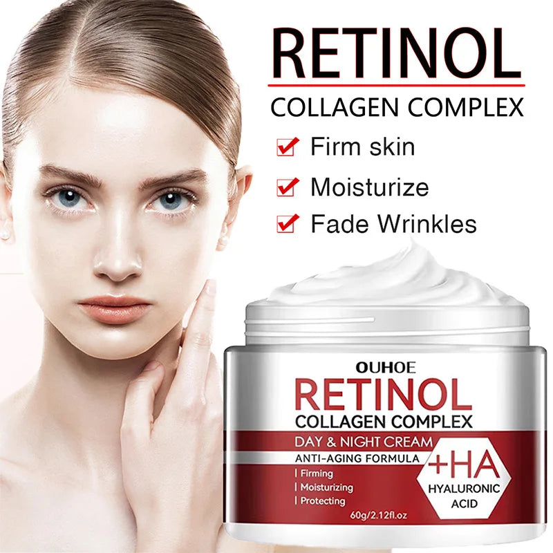 Retinol Collagen Hyaluronic Acid Face Cream Repairing Skin Moisturizing Nourishing Younger Firming Pores Face Skin Care Cosmetic
