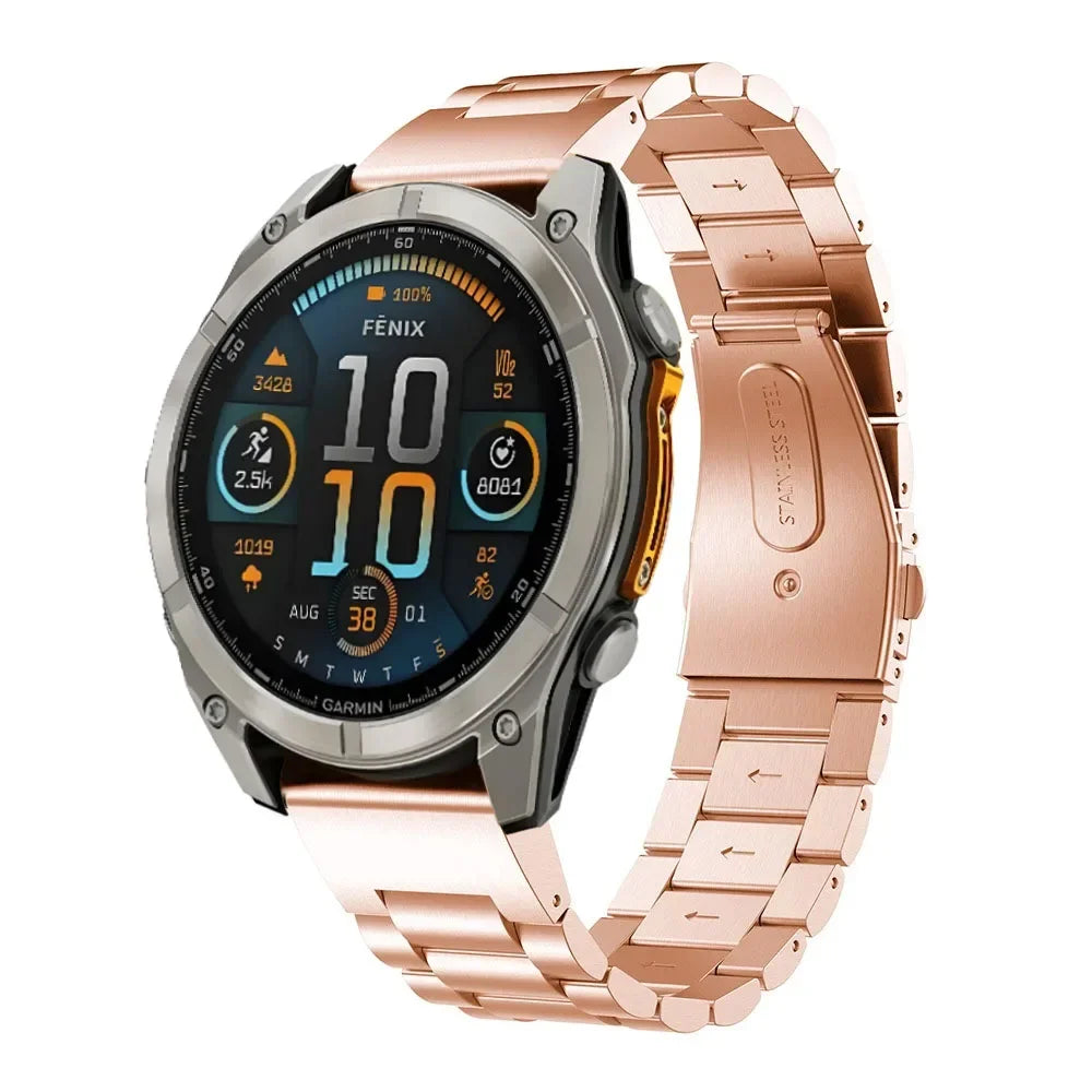 Quick Fit 26mm 22mm 20mm Metal Strap For Garmin Tactix 8 Fenix 8/E 7X 6X Stainless Steel Bracelet Enduro 3 Forerunner 965 Band