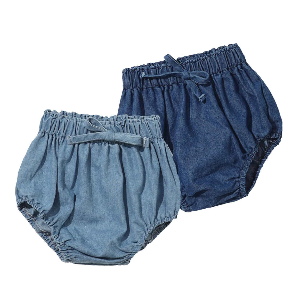 Newborn Baby Denim Bloomers Shorts Soft Cozy Cotton Toddler Boys Girls Summer Shorts Pants with Pockets Kids Clothing 0-3T