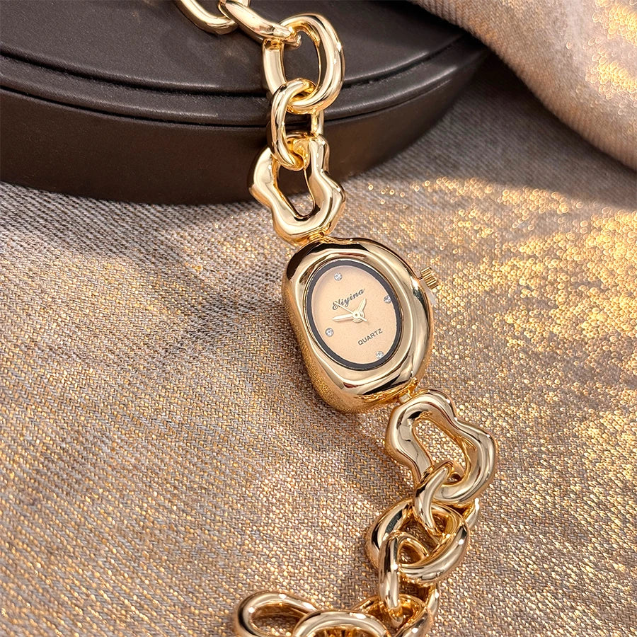 Retro Ladies Wristwatch Irregular Bracelet Design Fashionable Unique Cross-Border European And American Brand Watch