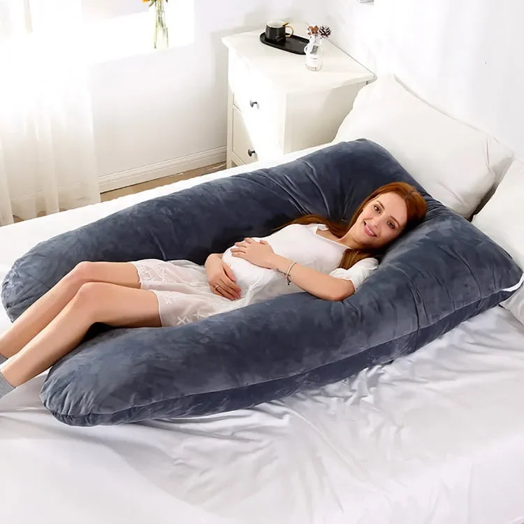 130x70cm Soft Maternity Body Pillow Support Cushion for Pregnant Women Multifunctional Waist Belly Support Nursing Pillow for Side Sleeping Breastfeeding Rest