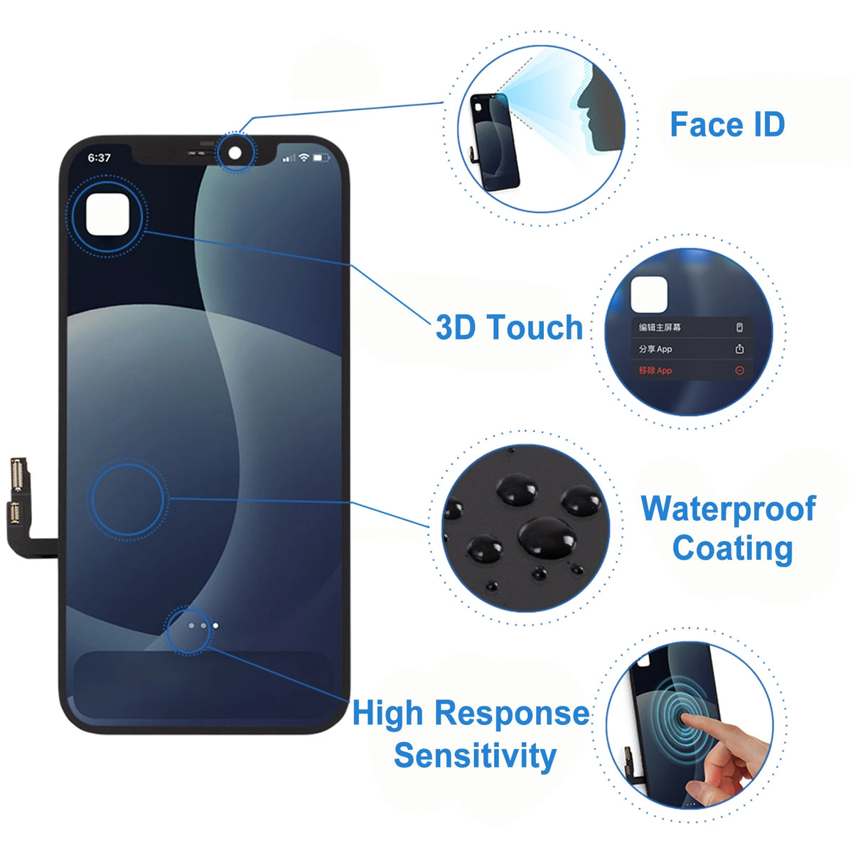 A2403 A2172 A2402 A2404 100% Tested Premium Lcd For IPhone 12 New Display Touch Screen Replacement Factory Display With 3D Touch