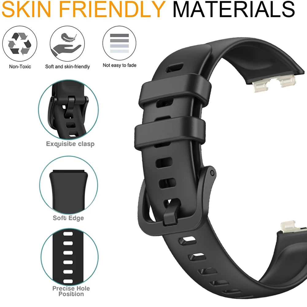 Silicone Watchbands For Huawei Band 10 9 8 Strap Replacement Universal Strap For Huawei Band 10 Correa Bracelet