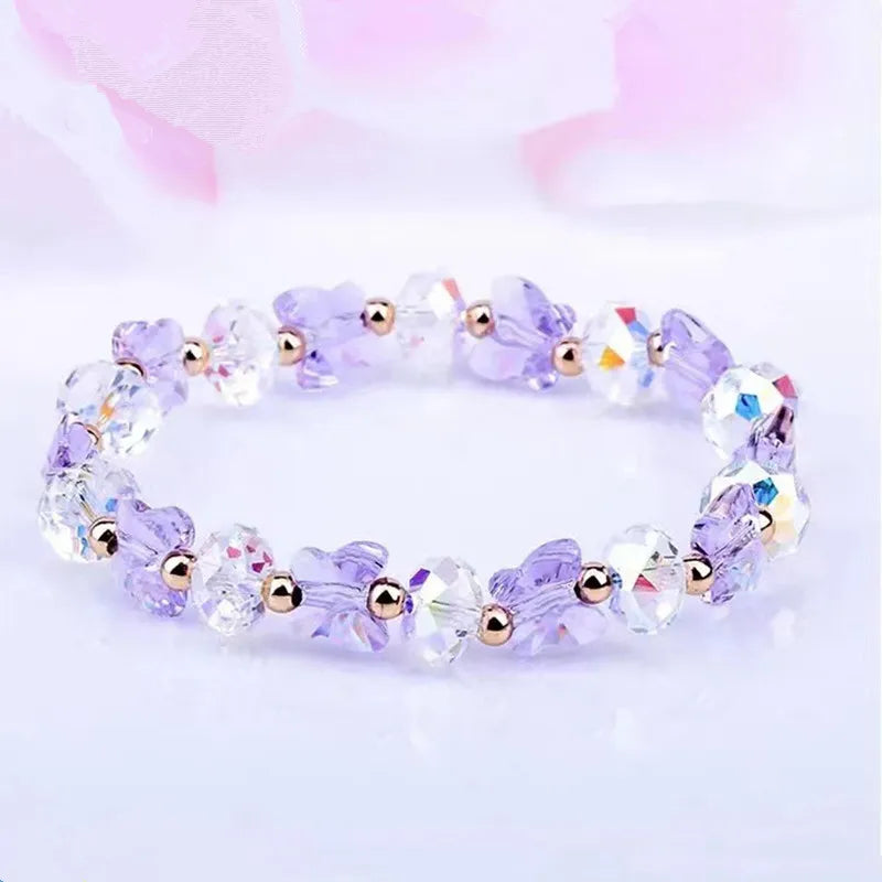 Butterfly Charm Crystal Stretch Beaded Bracelets Elastic Rope Women Temperament Bracelet&Bangles Charms Bohemian Jewelry