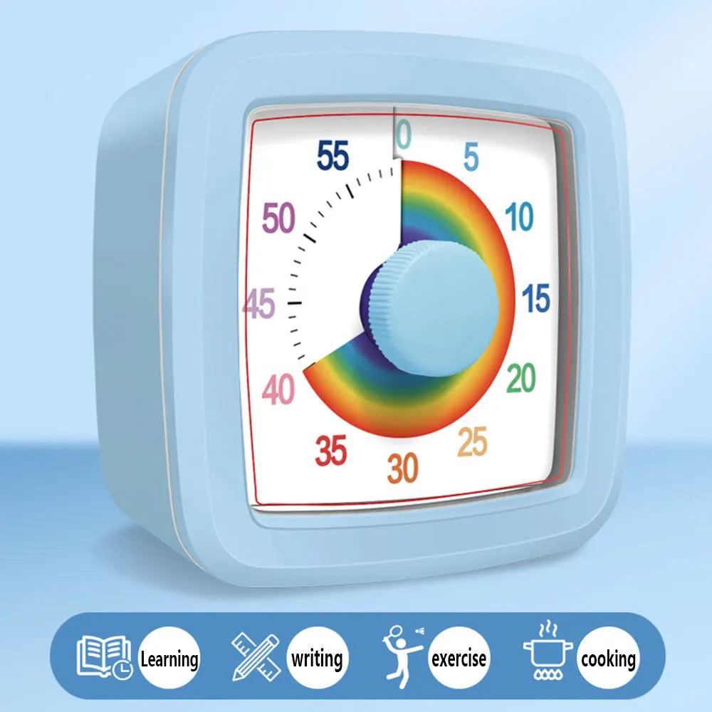 1PC Visual Timer Children's Self-discipline Tool Countdown 60-minute Student Learning Homework Time Stopwatch Management