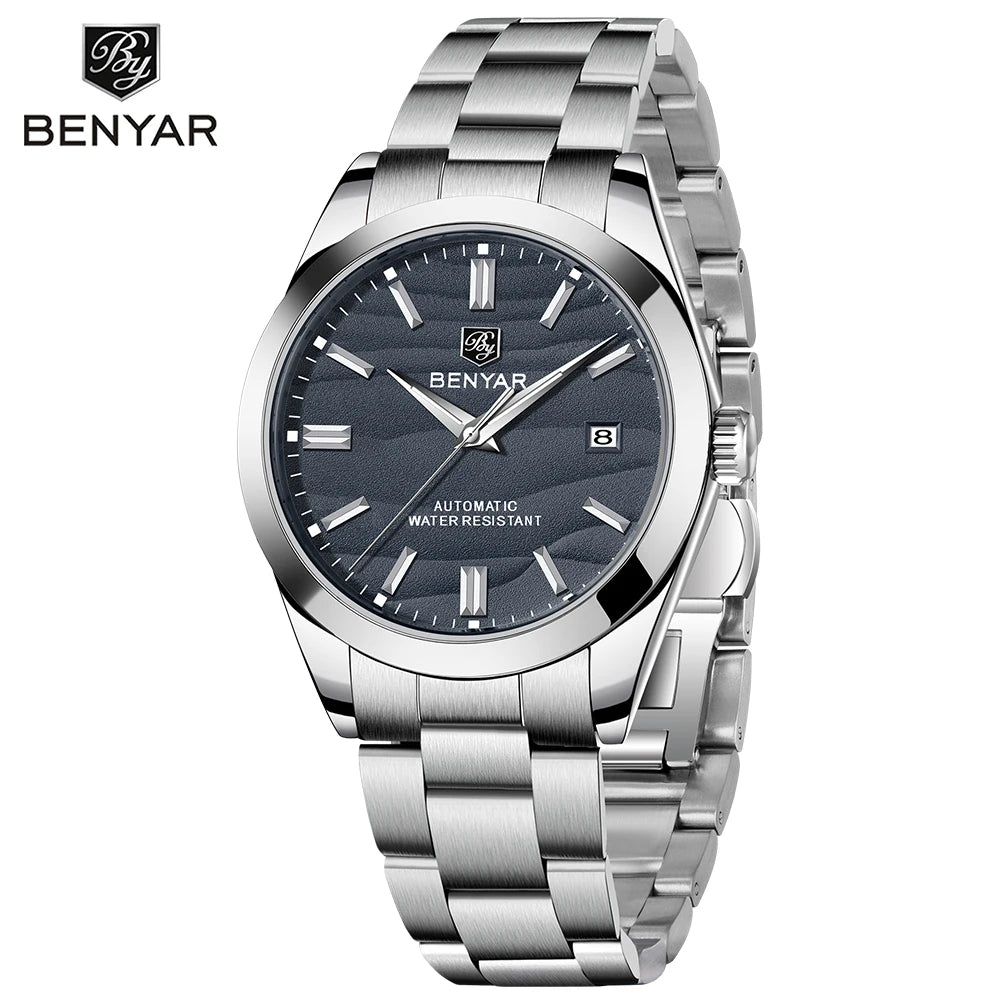 BENYAR Top Sand Series 40mm Hot Selling Mechanical Watch 316L Stainless Steel Simple 5 Bar Waterproof Automatic Men's Watch