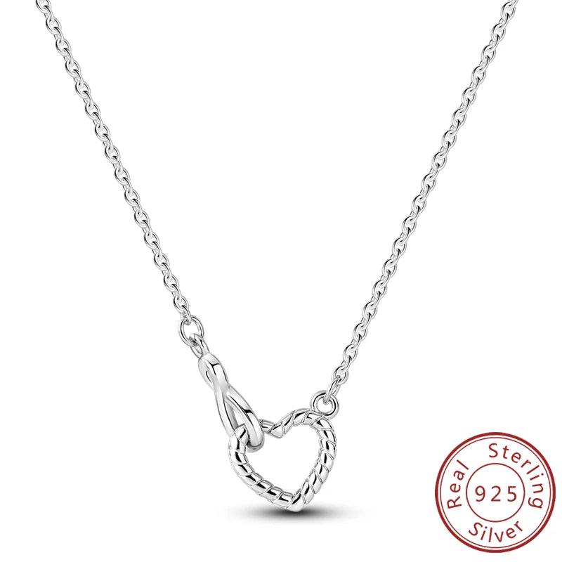 Necklace 925 Sterling Silver Butterfly Love Heart Bear Classic Simple Adjustable Necklace For Women Girl Fashion Jewelry Gifts