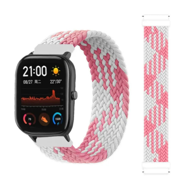 20mm 22mm Watch Straps For Amazfit GTS/4/3/2/2e/GTS2 Mini/GTR 4/3 pro/GTR2/2e/2 Braided solo loop Bracelet Amazfit bip 6 5 band