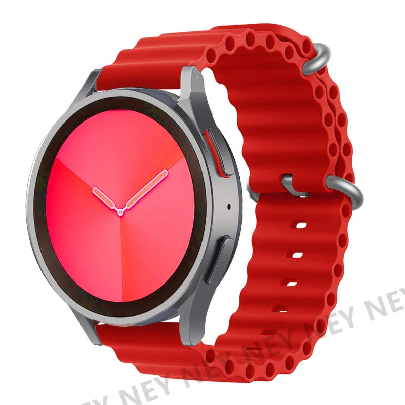 Ocean watch band For Samsung Galaxy Watch7 6 4-classic/5-Pro/active 2/Gear Silicone 22mm 20mm Bracelet Huawei GT 2 3 pro strap