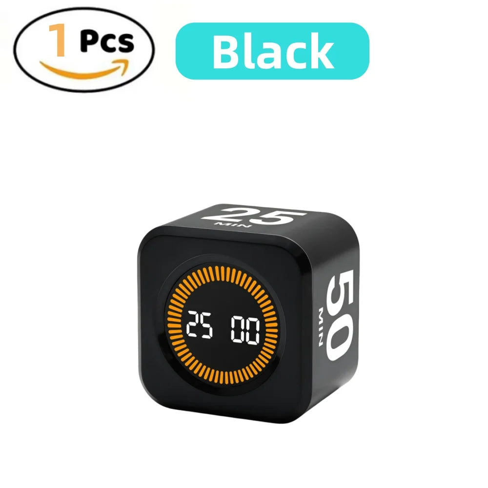 Pomodoro Timer -for Kitchen/Study/Shower Timer,Silent Flip Digital Visual egg Timer, 5/10/25/50min Cooking Gadgets Smart