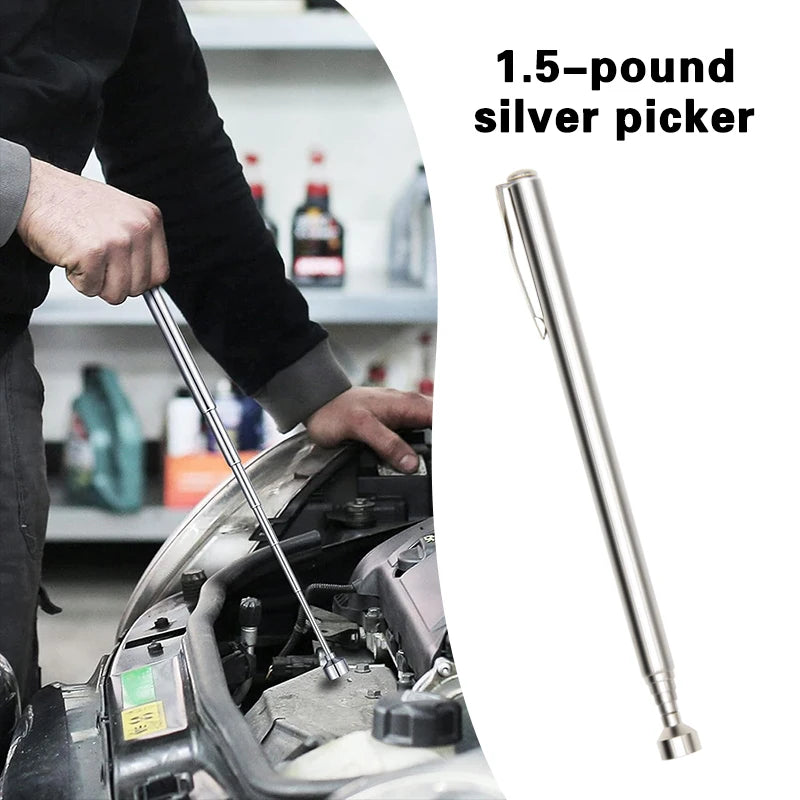 1.5 Pound Extendable Telescopic Magnetic Pen Pickup Tool Car Repairing & Machinery Maintenance Style Extendable Rod with Magnet