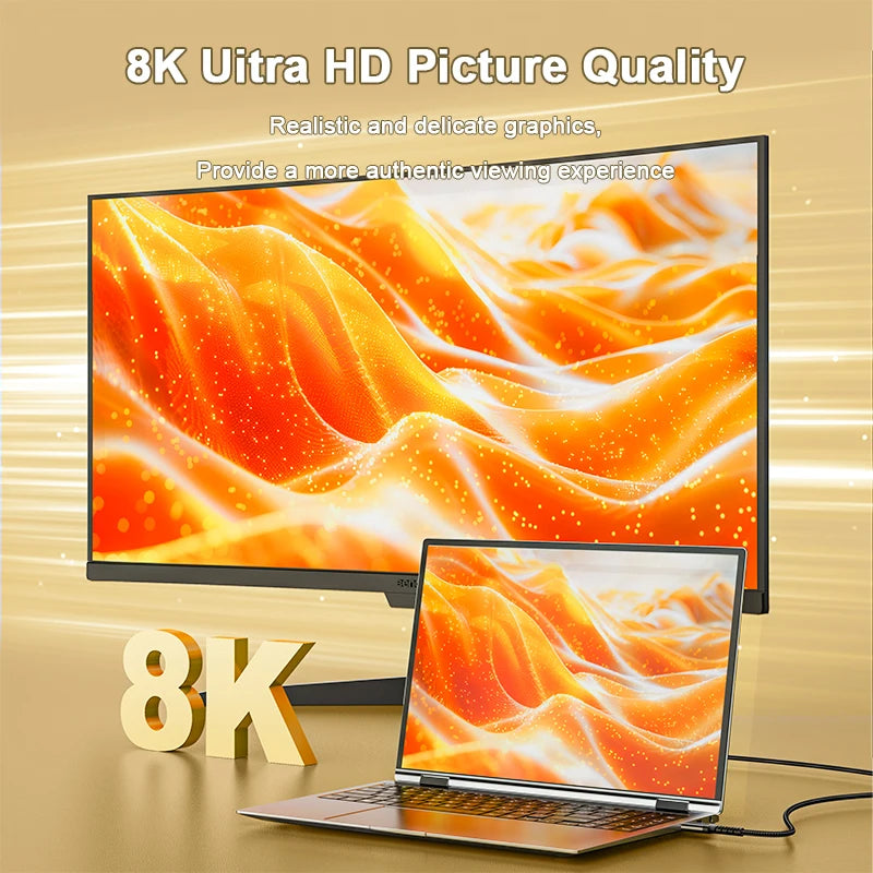 8K Displayport 1.4 Cable Male To Male DP to DP Cable 8K 60Hz HDR 3D High Definition Video Cable For Macbook Laptop Projector