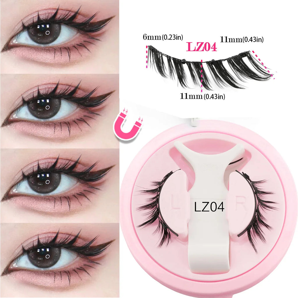 1 Pair Magnetic Eyelashes Set Reusable Easy to Use Eyelash Extension Tools Natural Curler False Eyelashes With Magnetic Tweezers