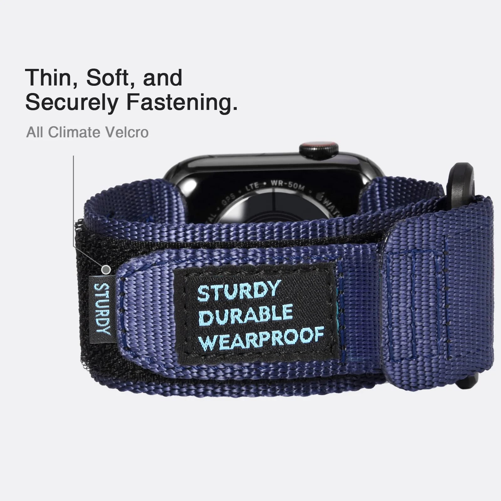 Nylon Woven Band Compatible with Apple Watch Series 9/8/7 6/5/4/SE Ultra 2/3 - Adjustable Strap for 49mm 46mm 42mm 44mm 45mm 40m