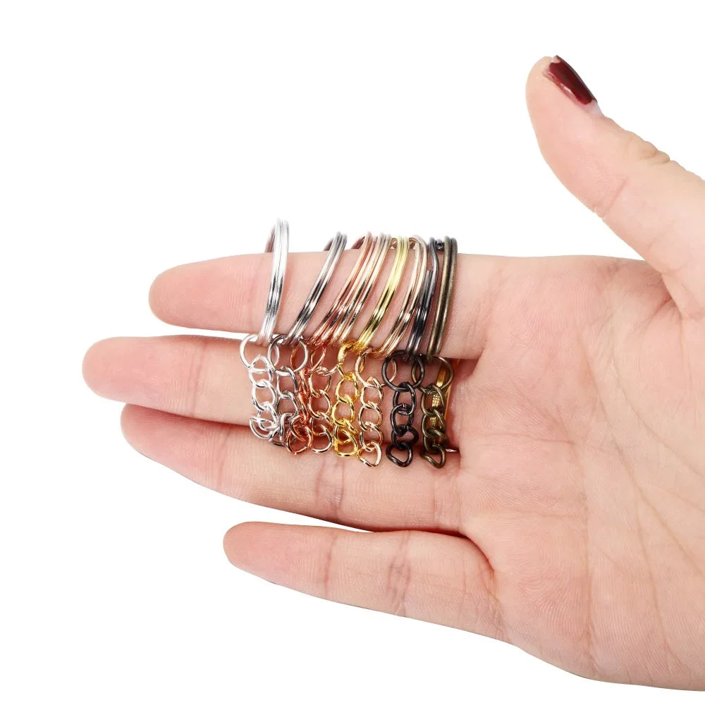 110Pcs Keychain Open Jump Rings Eye Pins Jewelry Making Accessories Kits for DIY Epoxy Resin Key Chain Key Ring Pendants