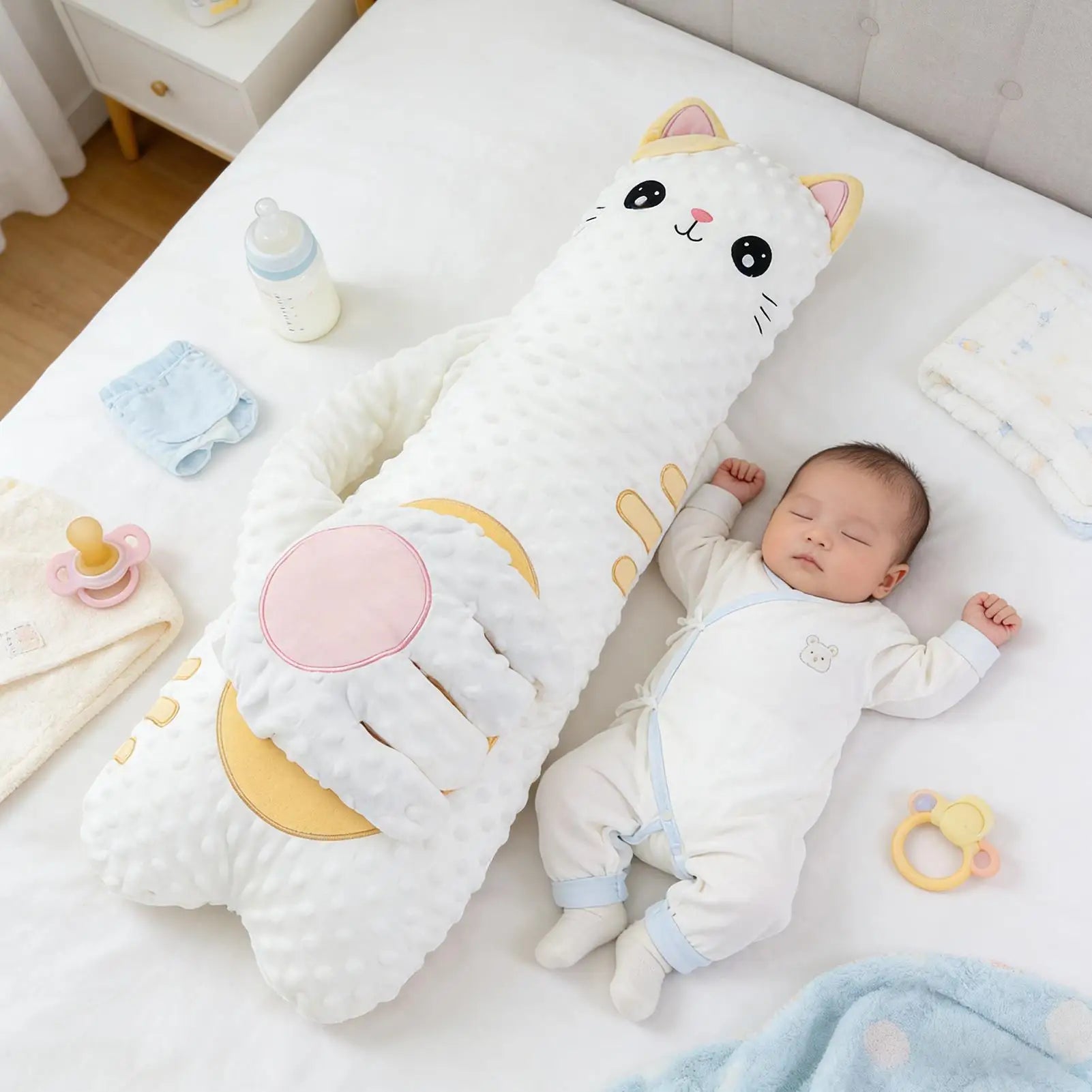 Patting Soother Pillow for Kids, Soft Hugging Electric Plush Toy with Remote Gentle Vibration Calmings Sleep Aid for Bed Crib