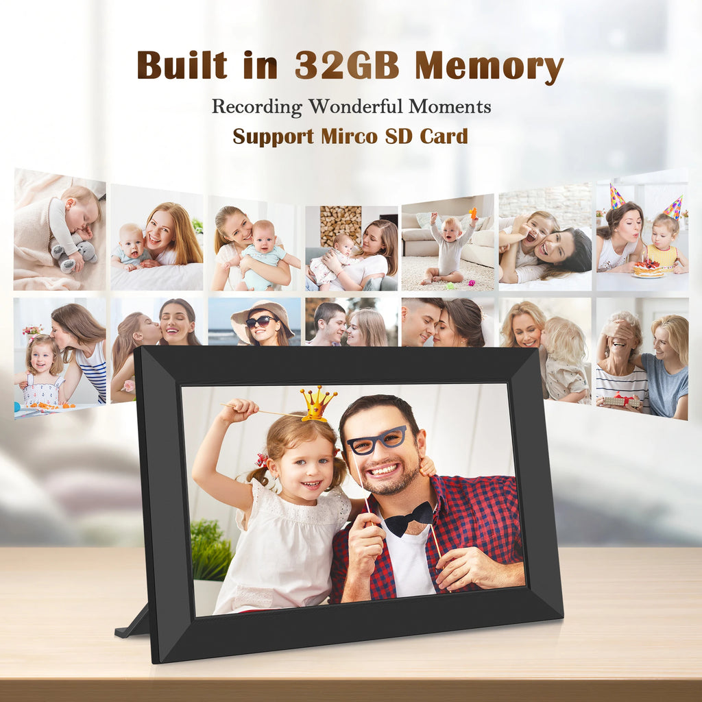 FANGOR Frameo 10.1 Inch WiFi Digital Picture Frame Smart 32GB Memory 1280x800 HD IPS Touch Screen Auto-Rotate Instant Share Life