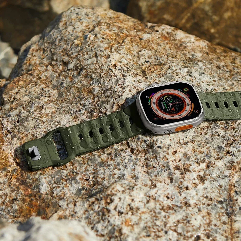 Sport Strap For Apple Watch Ultra band 49mm 45mm 46mm 44mm 42mm 41mm Silicone Air hole Bracelet iWatch Serie 11 10 9 8 7 6 SE