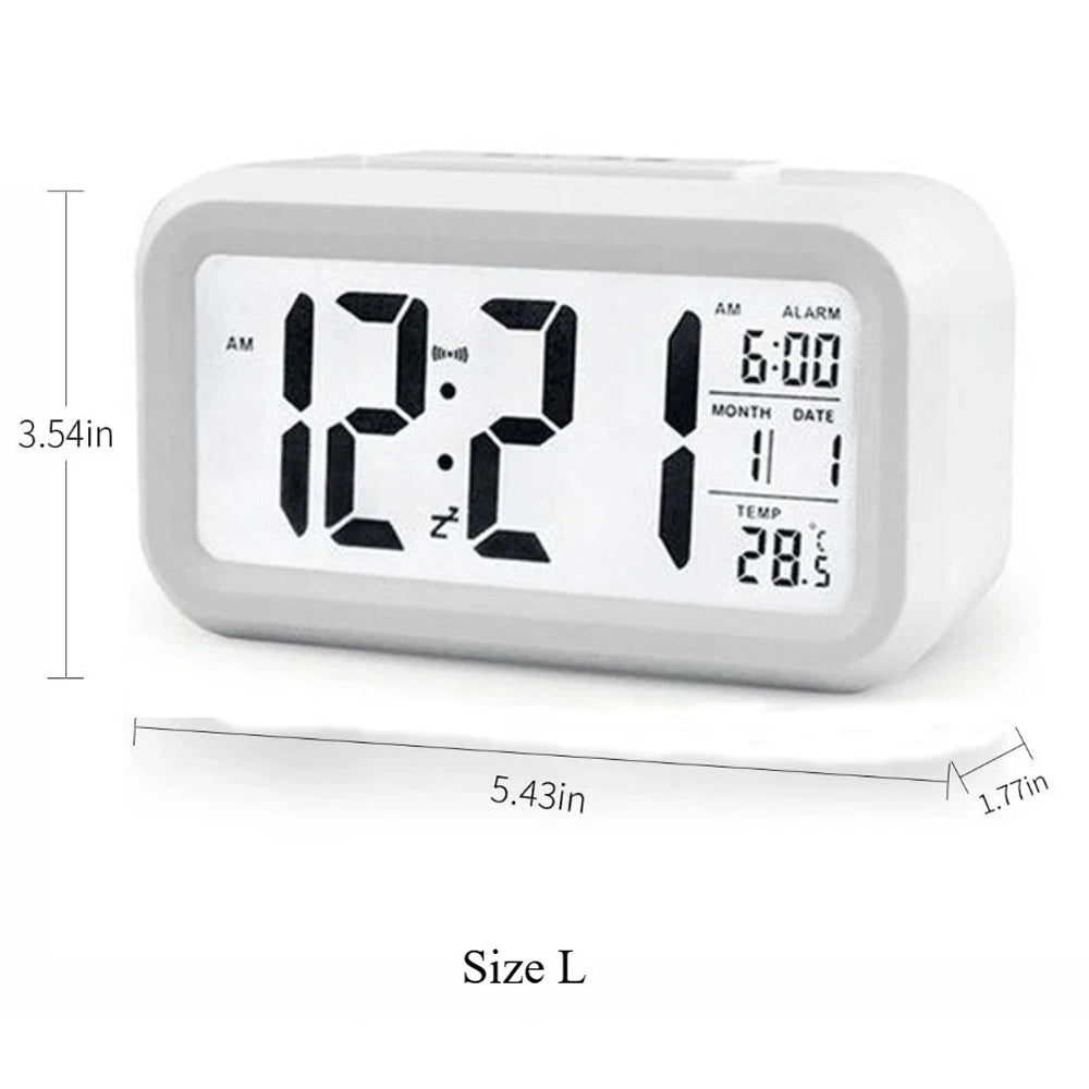 LED Digital Alarm Clock Backlight Snooze Data Time Calendar Desktop Multifunction Electronic Backlight Table Clock