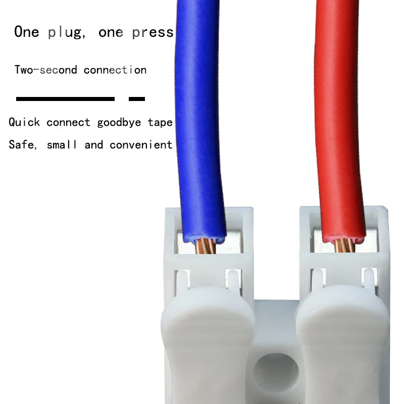 20/50Pcs No Solding Quick 1P 2P Cable Wire Connector No Screw Terminal Block Spring Clamp