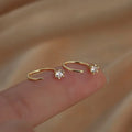 10mm Round Hoop Earrings For Women Temperament Inlaid Zircon Earrings Simple Copper Earrings Daily Small Ear Hook Jewelry K-