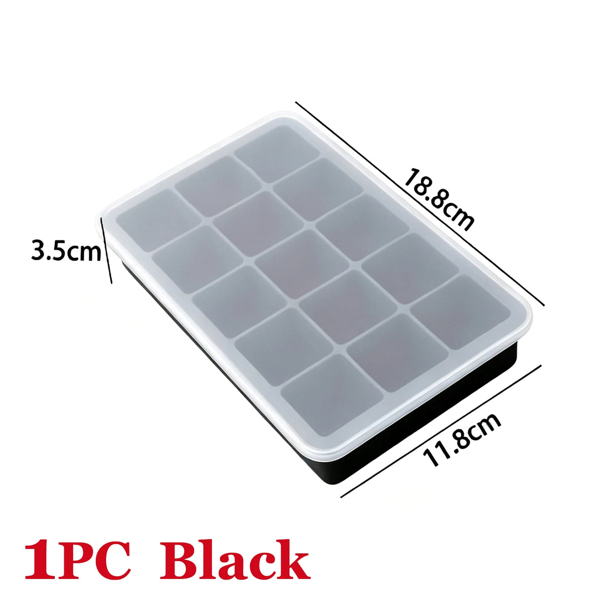 15 Cavity Ice Cube Tray Silicone Square Ice Trays Easy Release Stackable Ice Cube Molds with Removable Lid Ice Cubes for Whiskey