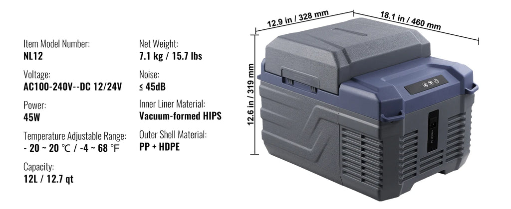 SucceBuy 8L to 75L Car Refrigerator Fridge Portable Icebox Single&Dual Zone with Blue Tooth Adjustable for Outdoor Camping RV