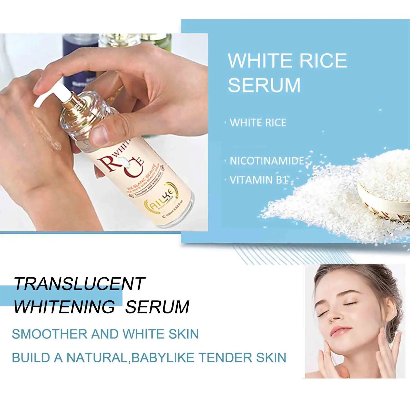 AILKE Natural Multi-Vitamin Lightening Skin Care Kit, Moisturize, Even Toning, Remove Dark and White Spots, Clean & Smooth Skin