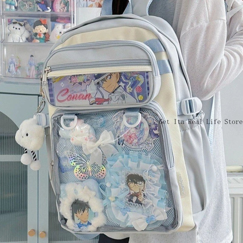 Italife Big Anime Pink Ita Backpack with Insert Plate Women Large Kawaii Yellow Itabag Dual Clear Pockets for Pin Display H260