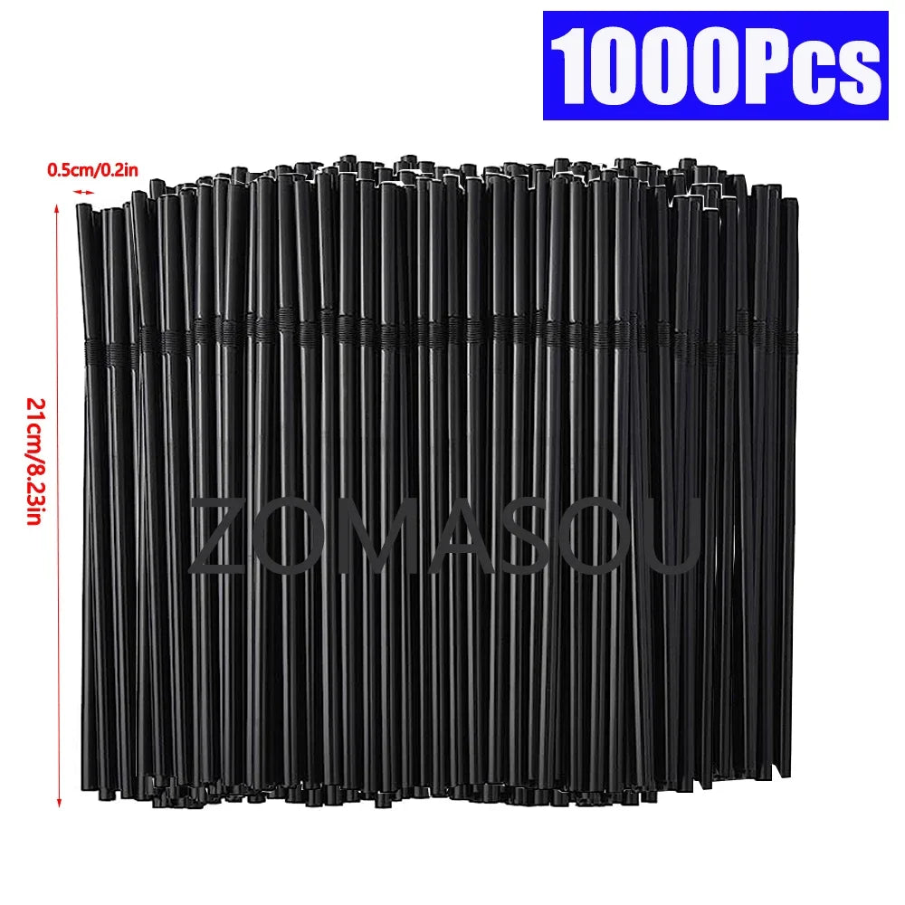 50-3000Pcs Multicolor Drinking Straws rietjes Milk Tea Bar Party Wedding Kitchen Home Accessories Beverage Black Straw Wholesale