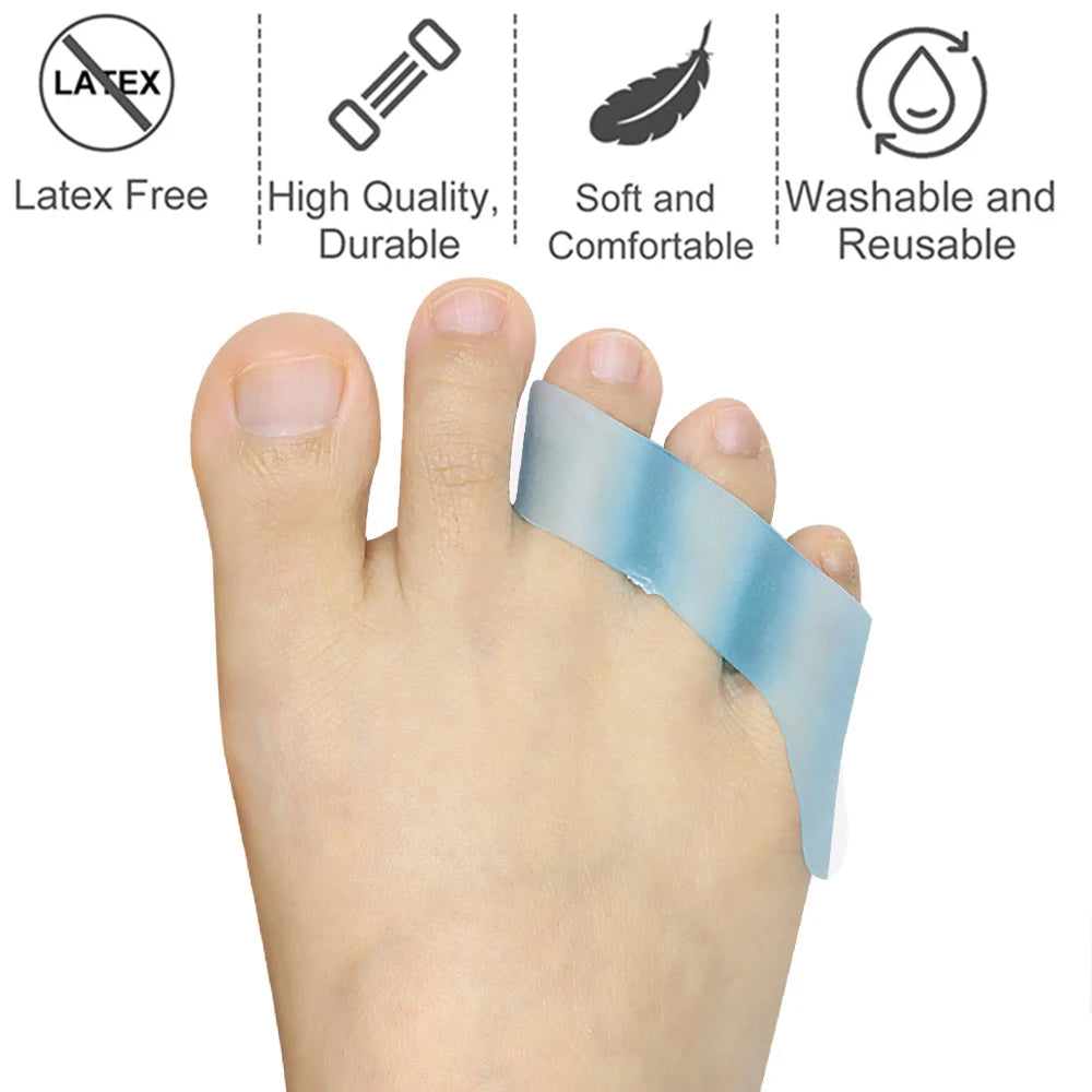 Pexmen 2/4Pcs Soft Gel Toe Separator Pinky Toe Straightener Little Toe Separator for Curled and Overlapping Toe Foot Care Tool