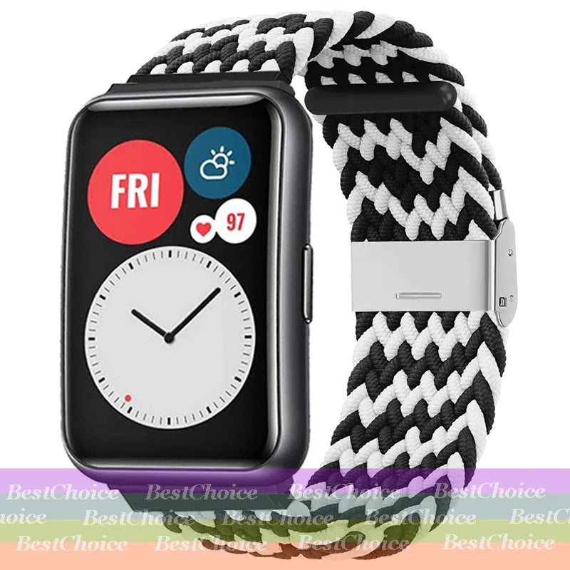 Nylon Braided Watch Strap for Huawei Watch Fit 3 Elastic Loop for Huawei Watch Fit 2 1Adjustable Band Bracelet Metal Connector