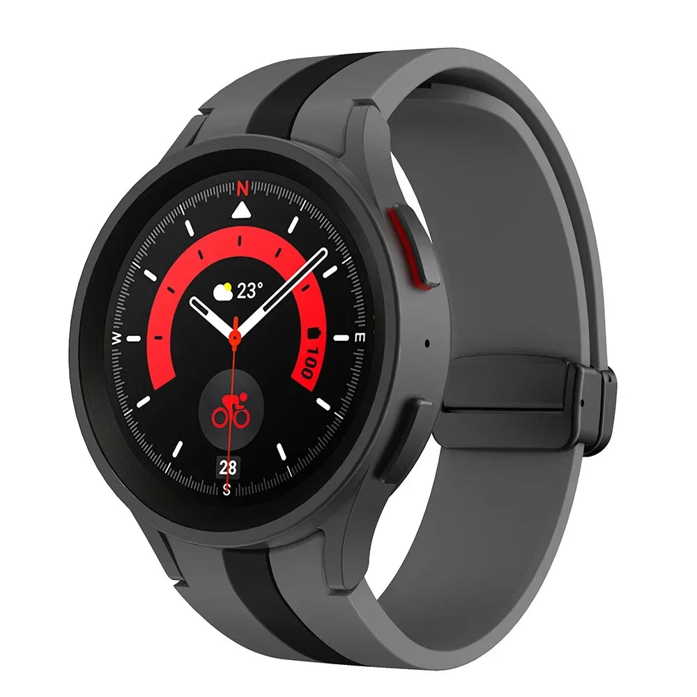 Silicone Strap for Samsung Galaxy Watch 5 Pro 45mm Galaxy Watch 6 5 4 44mm 40mm Magnetic Buckle Band For Watch 6 Classic 43 47mm
