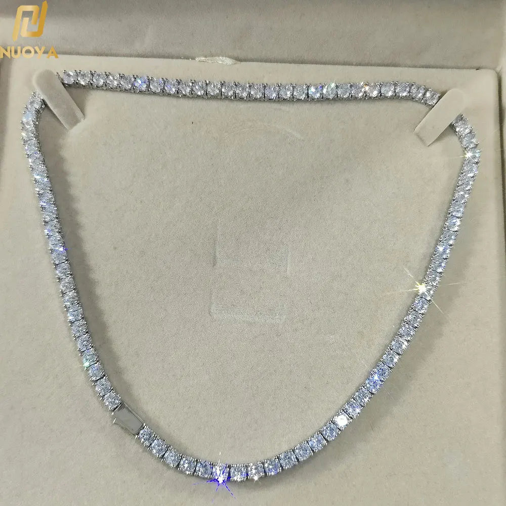 Hip Hop Jewelry Cubic Zirconia Iced Out Tennis Chain Iced Out 18k Gold Plated Bling Necklace For Women Drop Shipping