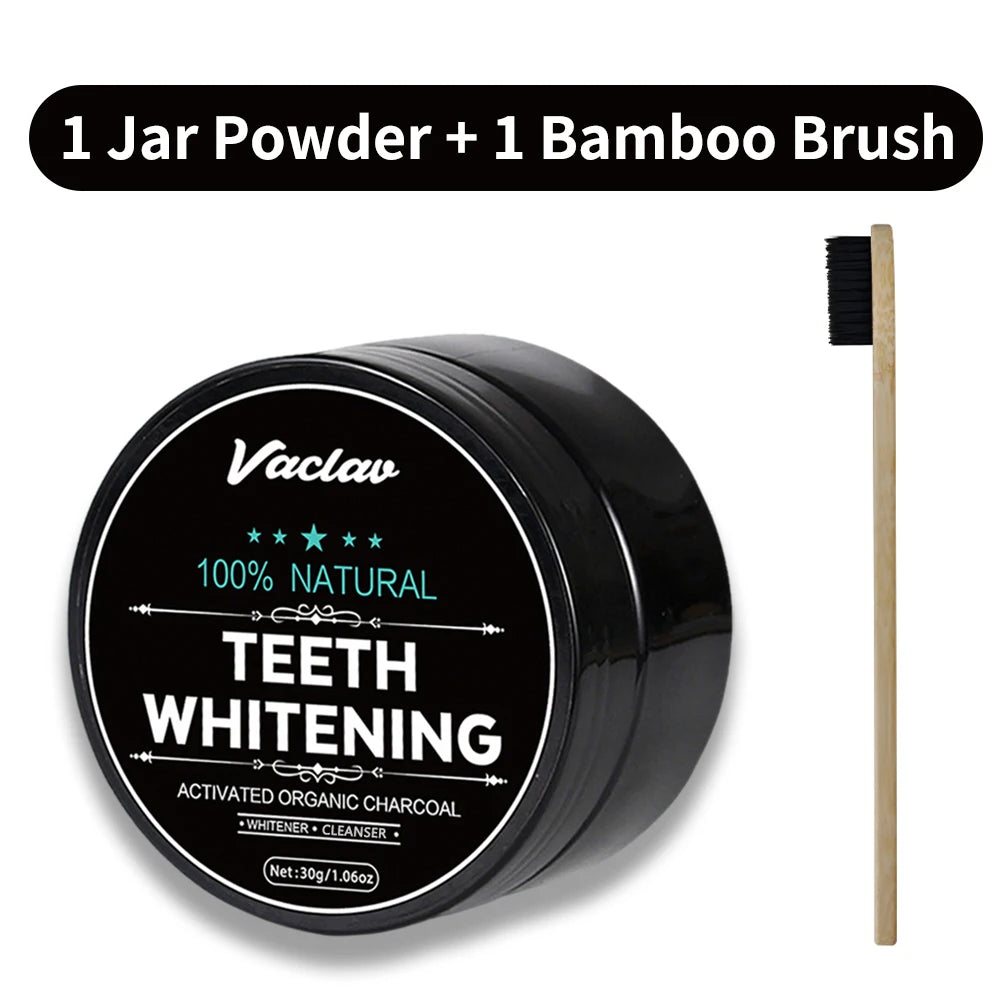 Vaclav Activate Charcoal Teeth Whitening Powder Bamboo Charcoal Teeth Cleaning Powder Natural Whitener Deep Clean Remove Stain